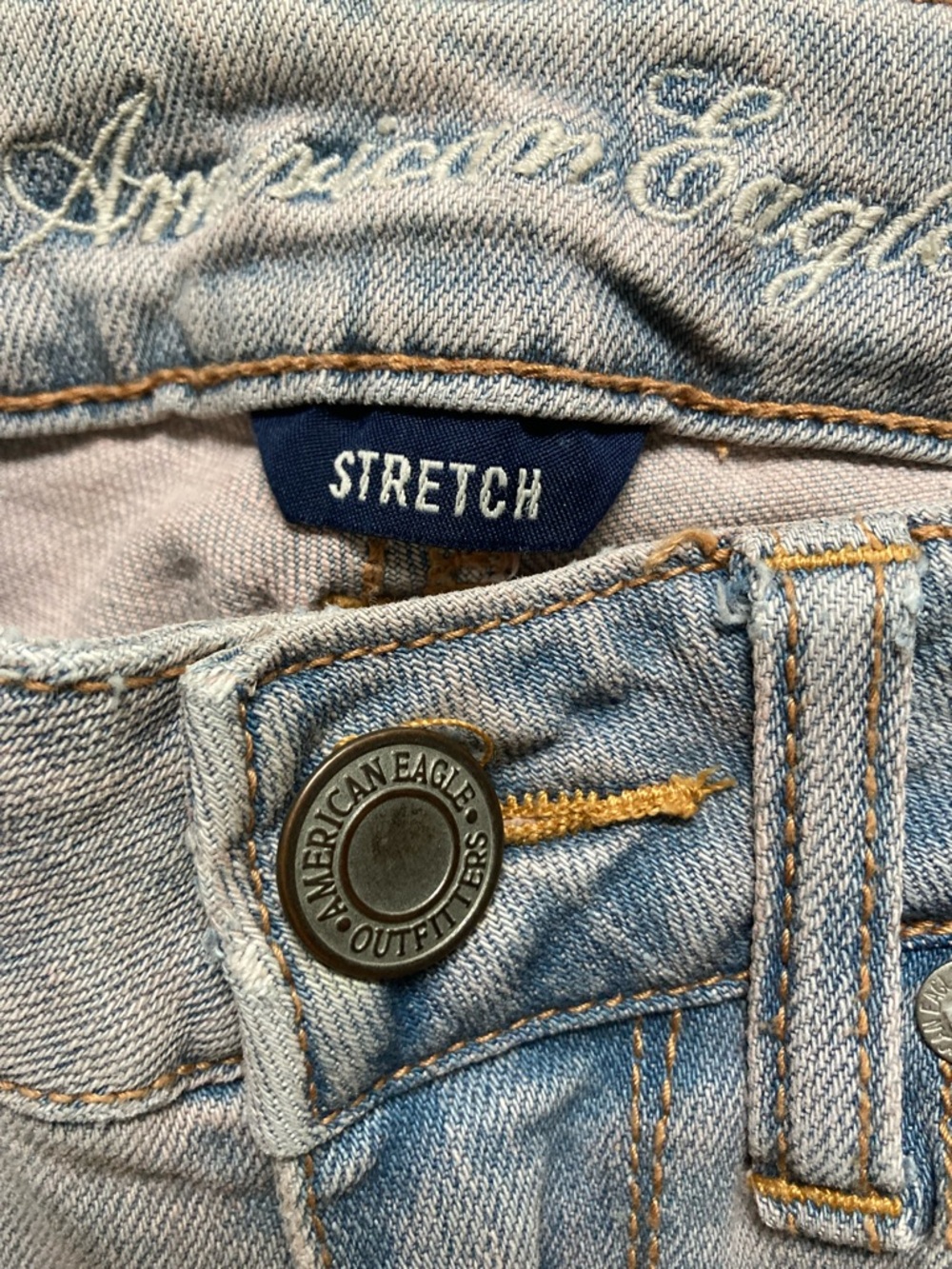 Vintage American Eagle Light Wash Skinny Jeans Gray Blue with Pink undertones - Picture 7 of 9